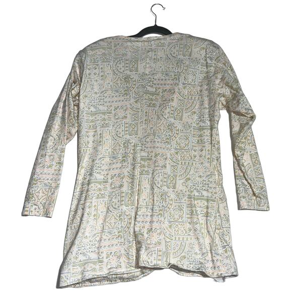 90s Jennifer Reed Abstract Ethnic Print Cotton Cardigan Boho Oversized Fit Small - Picture 7 of 10